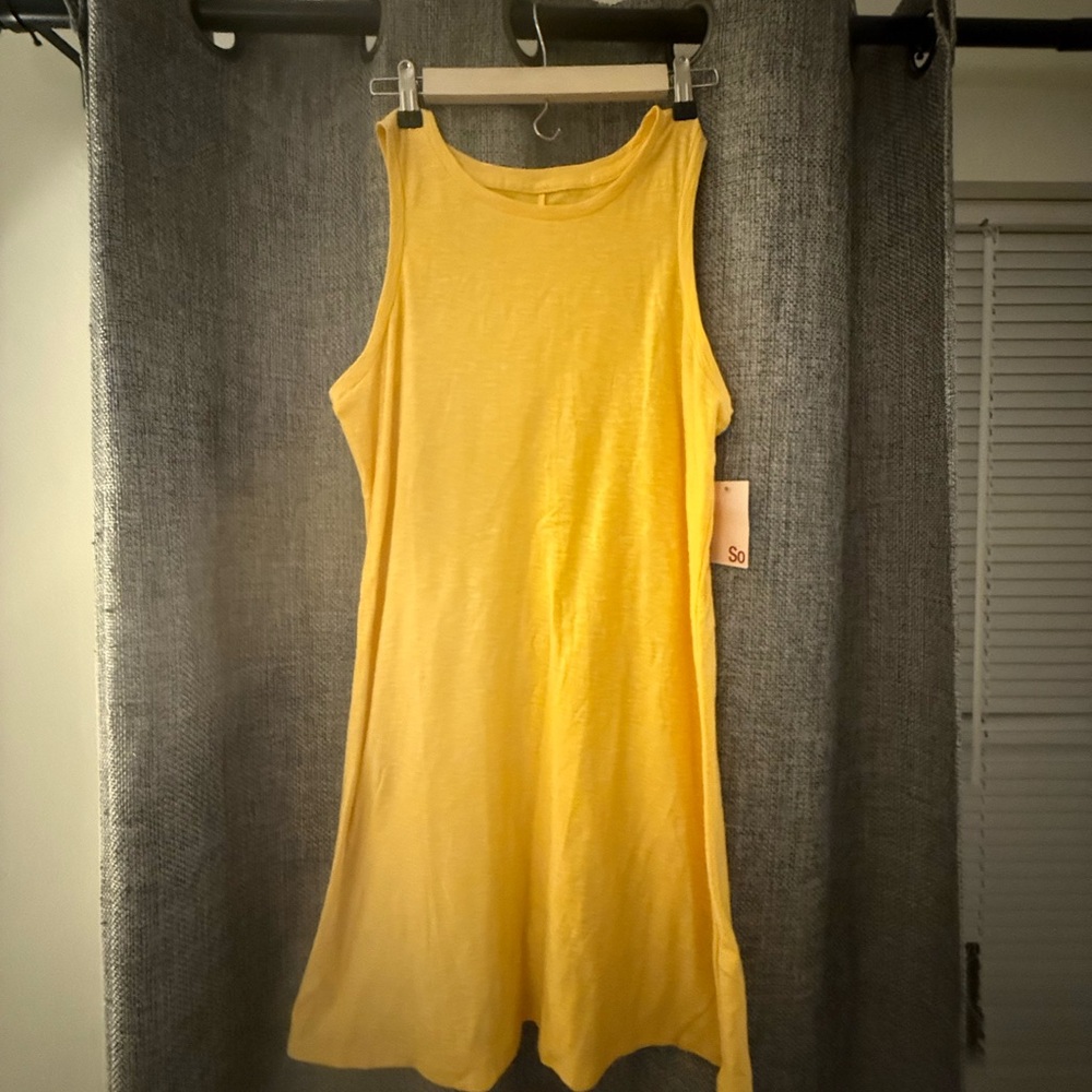 SO Yellow Halter Sundress Casual Mini